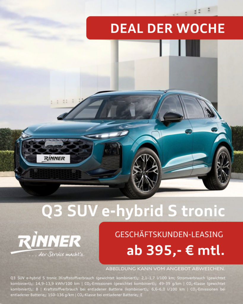 Audi Q3 SUV e-hybrid S tronic. Geschäftskunden Leasingangebot