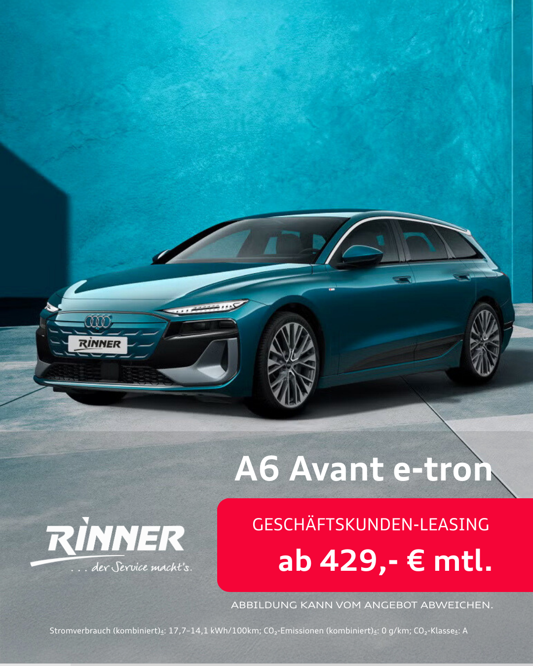 Autohaus Rinner_Audi_A6 e-tron_Geschäftskundenleasing_attraktive Leasingangebote