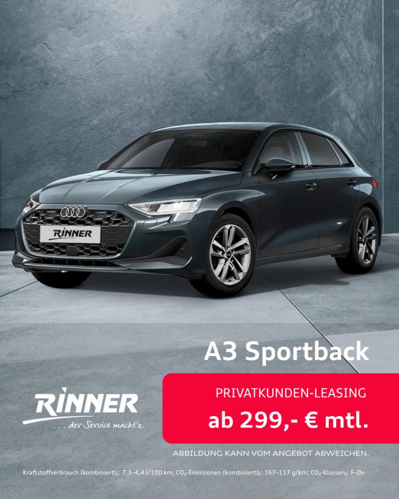 Audi A3 Sportback_Privatkundenleasing_Autohaus Rinner_Bad Tölz