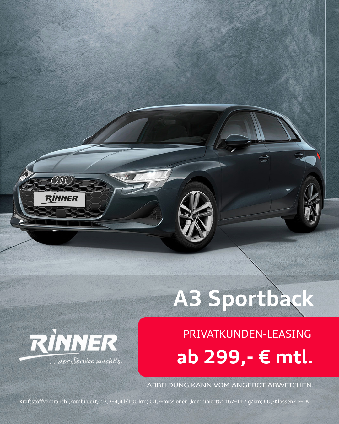 Audi A3 Sportback_Privatkundenleasing_Autohaus Rinner_Bad Tölz