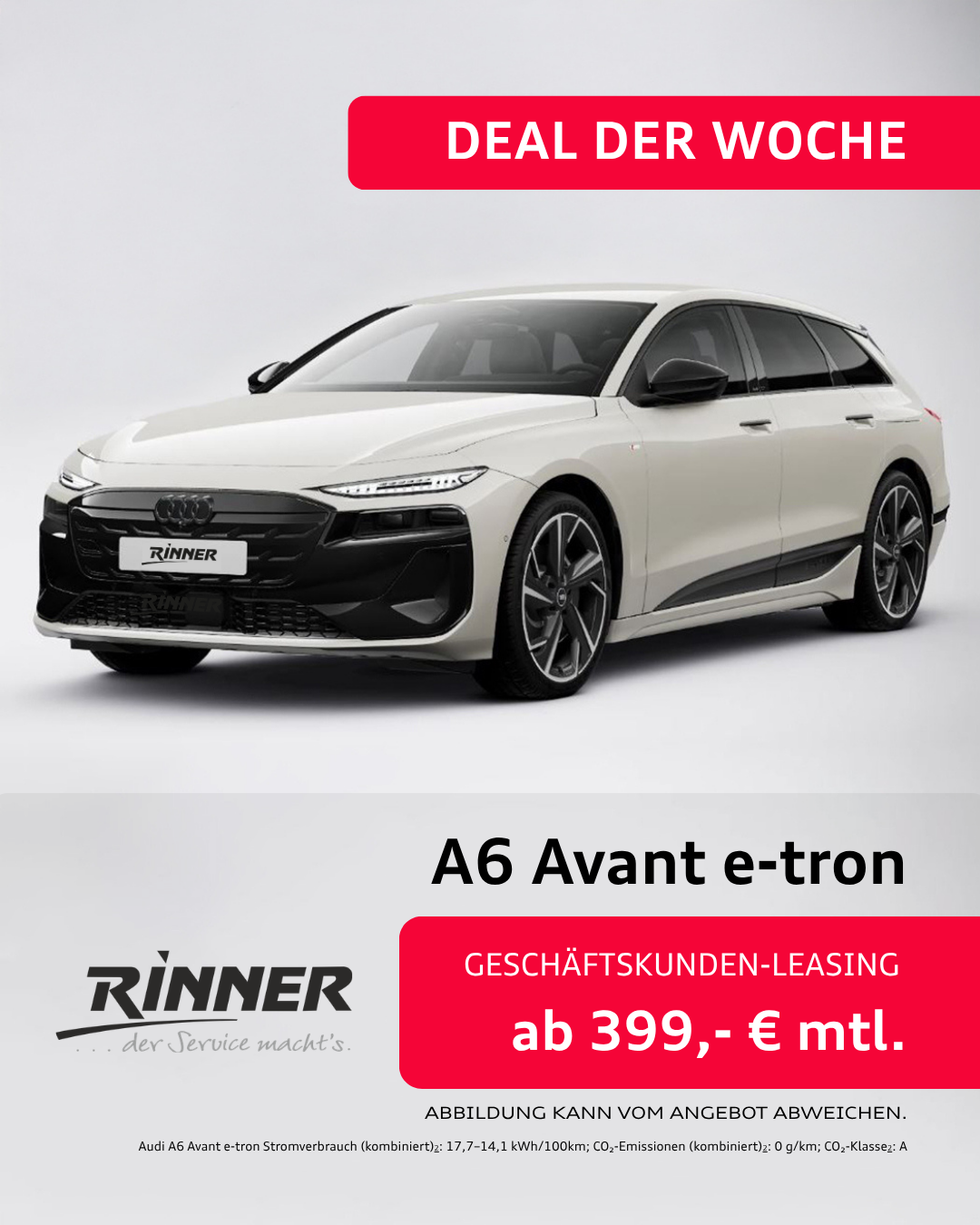 Deal der Woche A6 Avant e-tron_Autohaus Rinner_Bad Tölz_Leasingangebot
