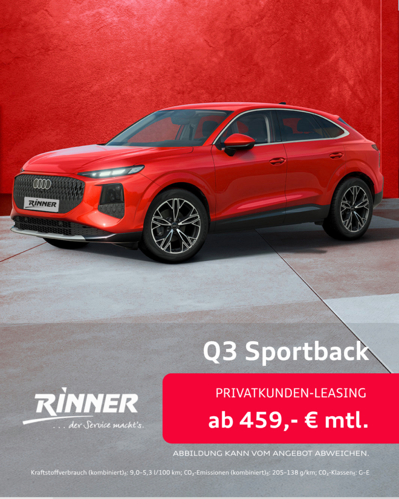 Audi Q3 Sportback_Privatkundenleasing_Autohaus Rinner_Bad Tölz