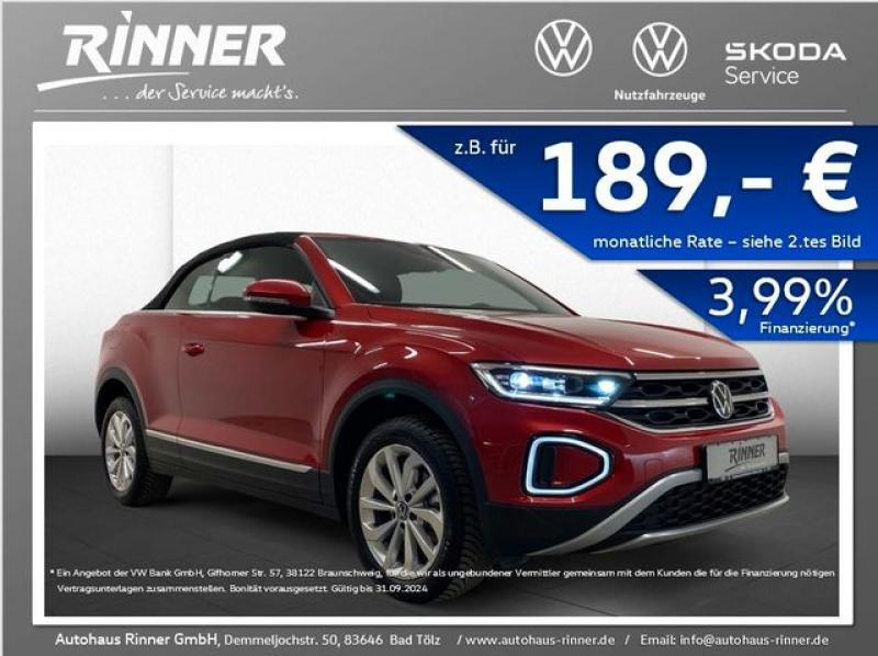 VW  T-Roc Cabriolet Style 1,5 TSI 110KW DSG Navi ACC, Kings Red Metallic